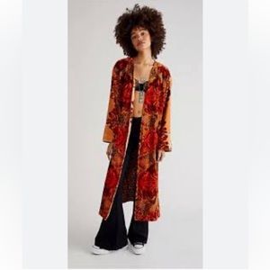 Free People Mirabella Velvet Printed Duster